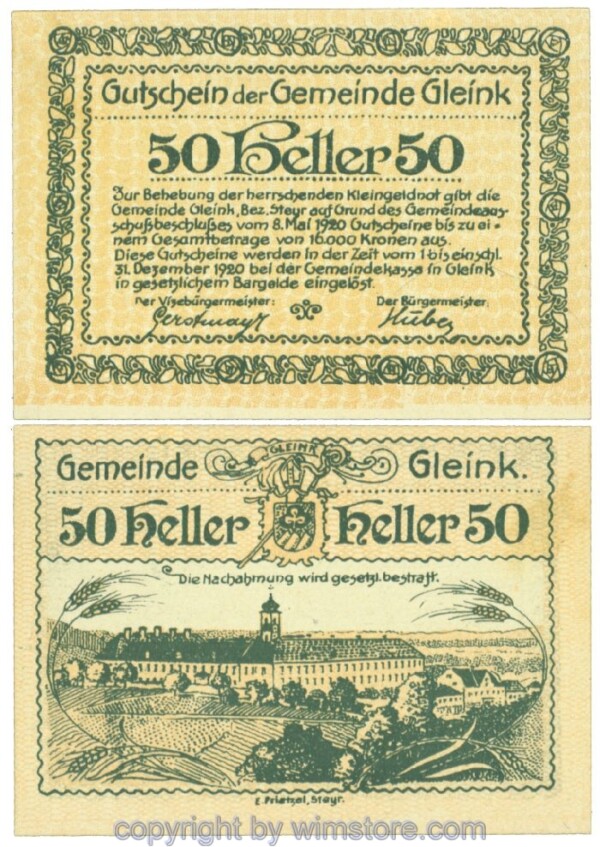 sn104487 Gleink, J00237f, 50 Heller; 1