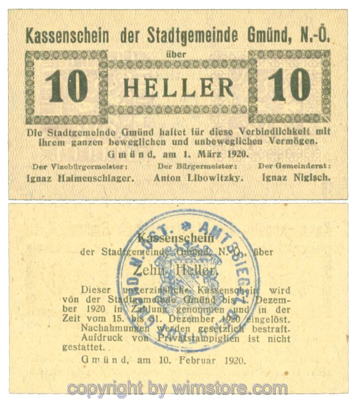 Gmünd, J00239a10, 10 Heller; 1