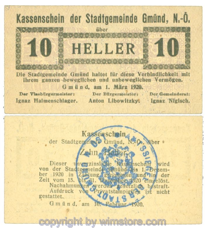 Gmünd, J00239a19, 10 Heller; 1