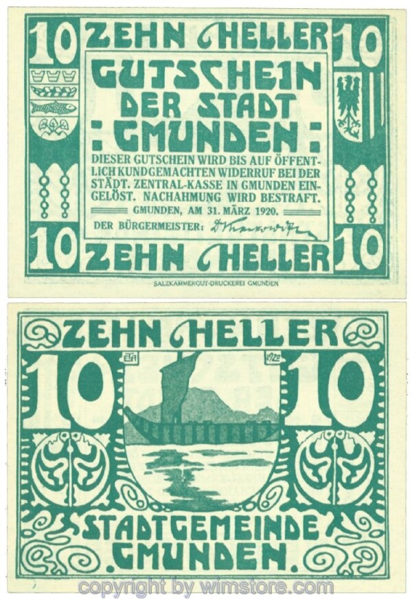 Gmunden, J00240IIa, 10 Heller; 1-
