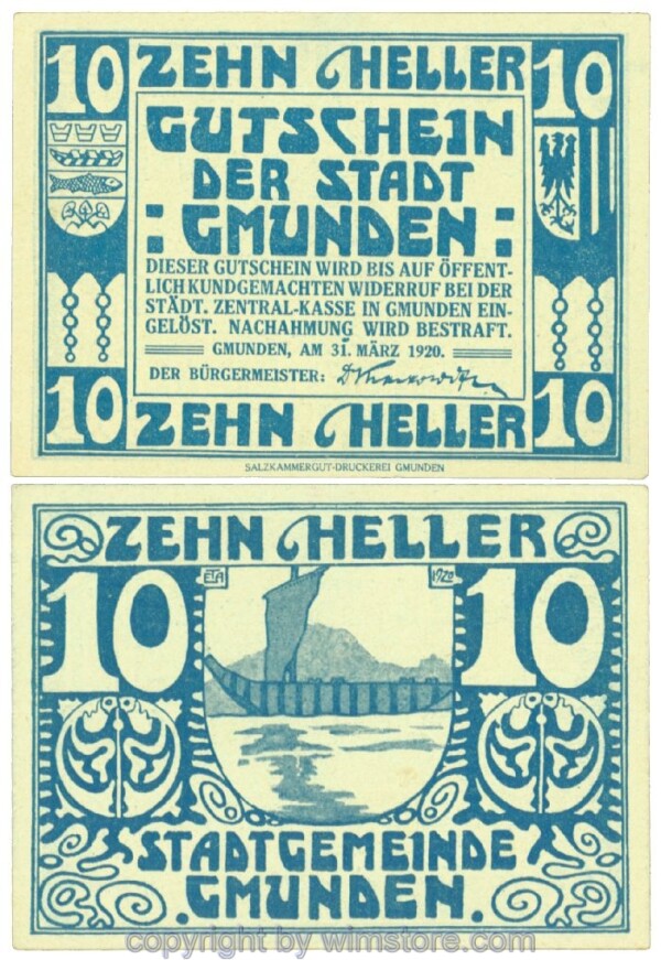 Gmunden, J00240IIb, 10 Heller; 1