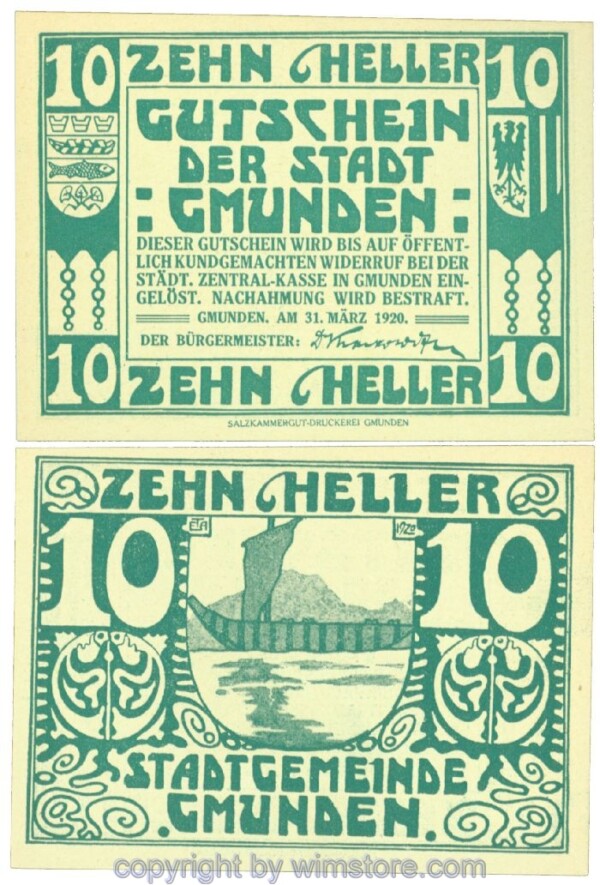 Gmunden, J00240IId, 10 Heller; 1