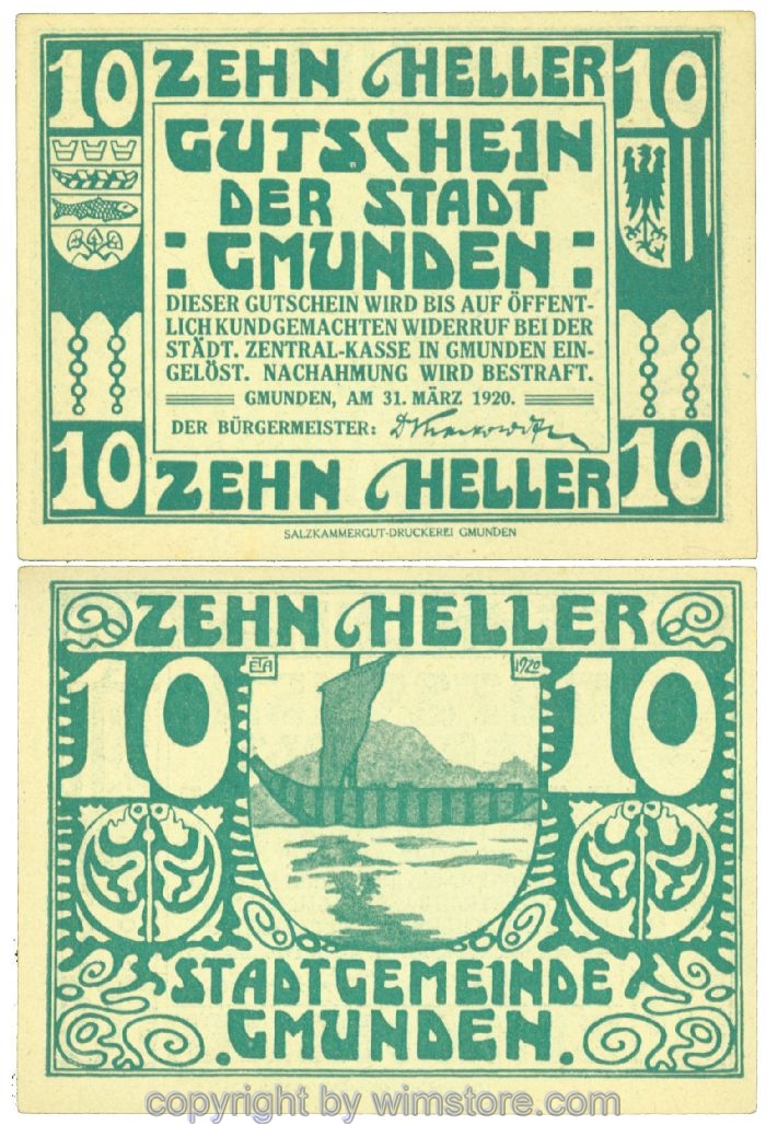 Gmunden, J00240IId, 10 Heller; 1