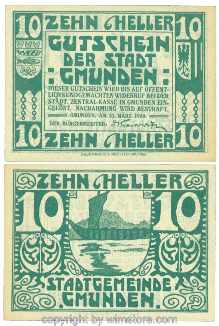 Gmunden, J00240IId, 10 Heller; 1