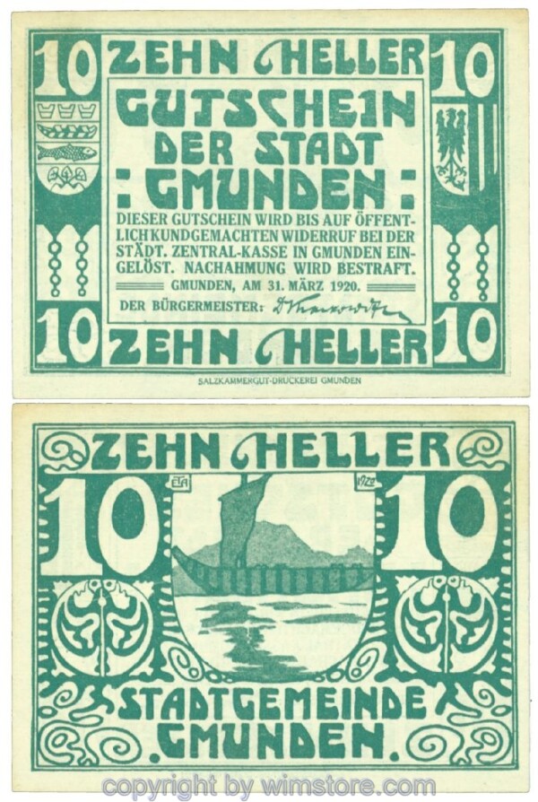 Gmunden, J00240IId, 10 Heller; 1