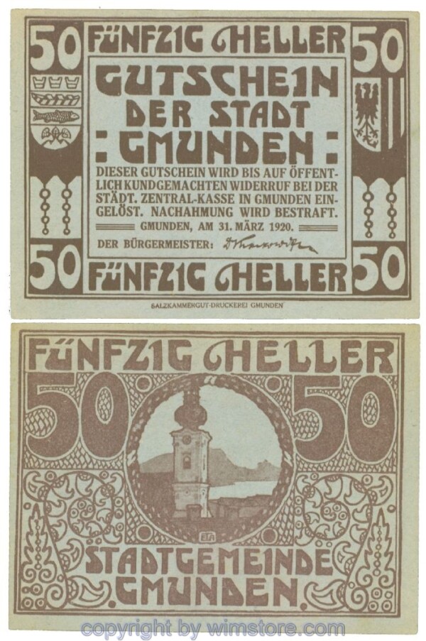 Gmunden, J00240IIl, 50 Heller; 1