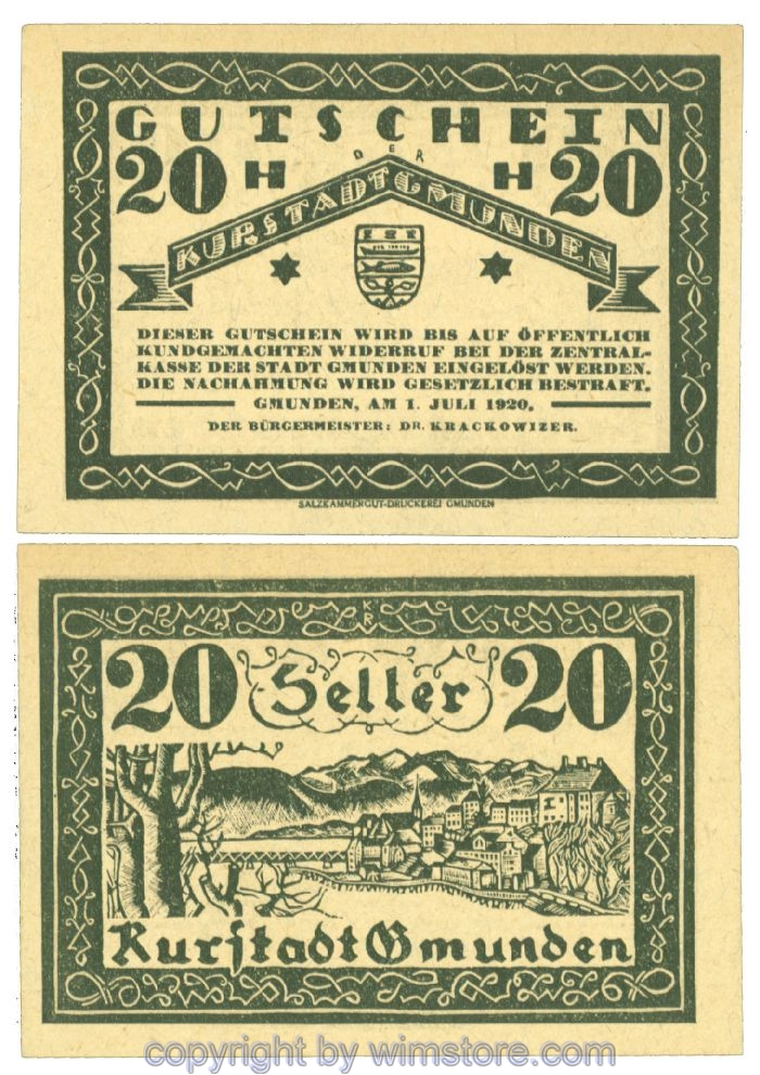 sn104545_1 Gmunden, J00240III, 20 Heller; 1