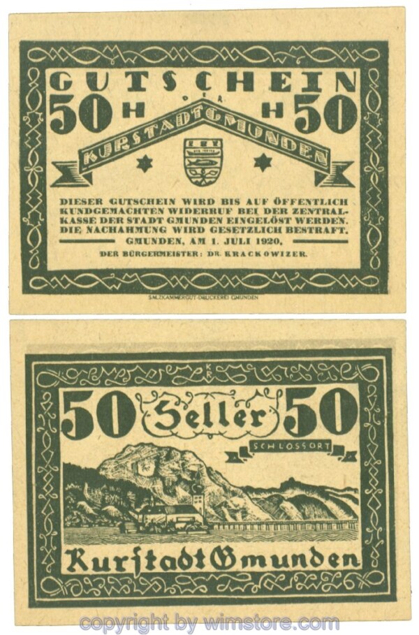 Gmunden, J00240III, 50 Heller; 1