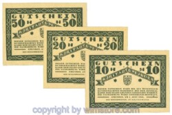 Gmunden, J00240III, Serie 10, 20, 50 Heller; 1