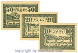 Gmunden, J00240III, Serie 10, 20, 50 Heller; 1