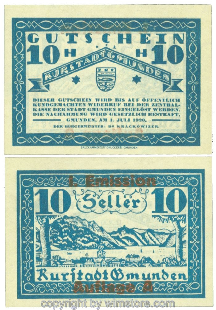 Gmunden, J00240SIb, 10 Heller; 1