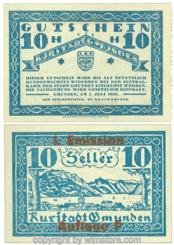 Gmunden, J00240SIb, 10 Heller; 1