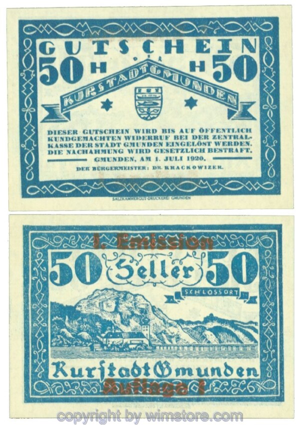 Gmunden, J00240SIb, 50 Heller; 1