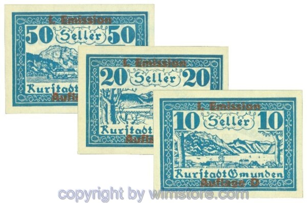 Gmunden, J00240SIb, Serie 10, 20, 50 Heller; 1