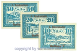 Gmunden, J00240SIb, Serie 10, 20, 50 Heller; 1