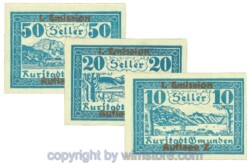 Gmunden, J00240SIb, Serie 10, 20, 50 Heller; 1