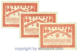 Gmunden, J00240SIc, Serie 10, 20, 50 Heller; 1