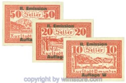 Gmunden, J00240SIc, Serie 10, 20, 50 Heller; 1