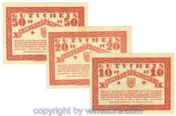 Gmunden, J00240SIc, Serie 10, 20, 50 Heller; 1