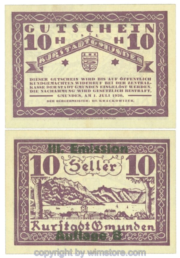 Gmunden, J00240SId, 10 Heller; 1