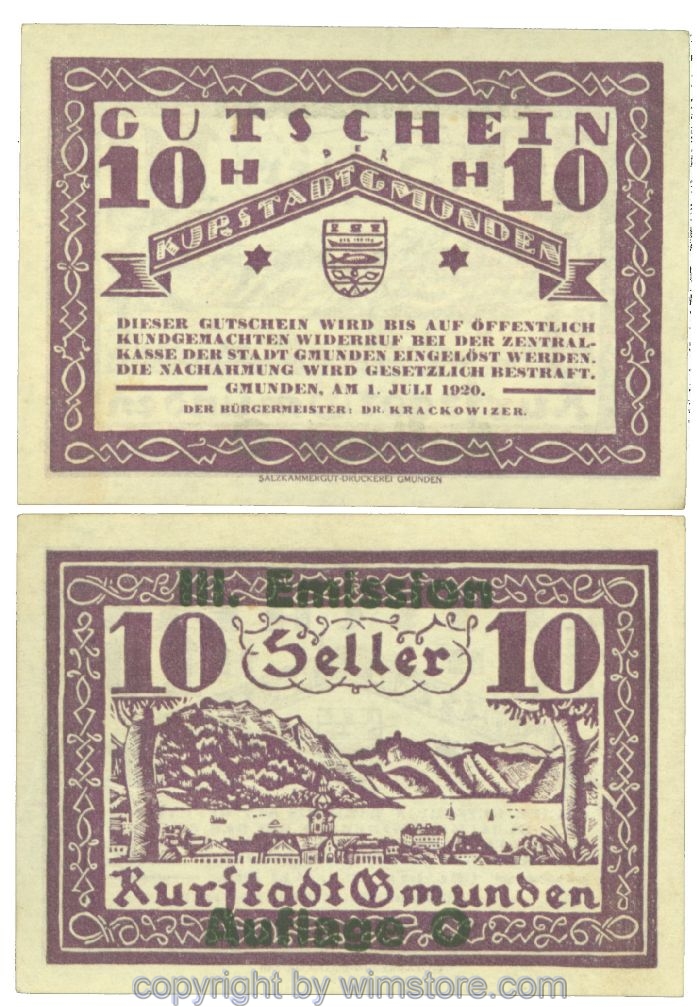 Gmunden, J00240SId, 10 Heller; 1