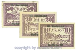 Gmunden, J00240SId, Serie 10, 20, 50 Heller; 1