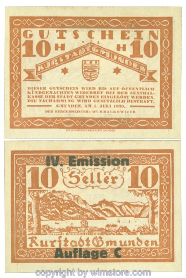 Gmunden, J00240SIe, 10 Heller; 1
