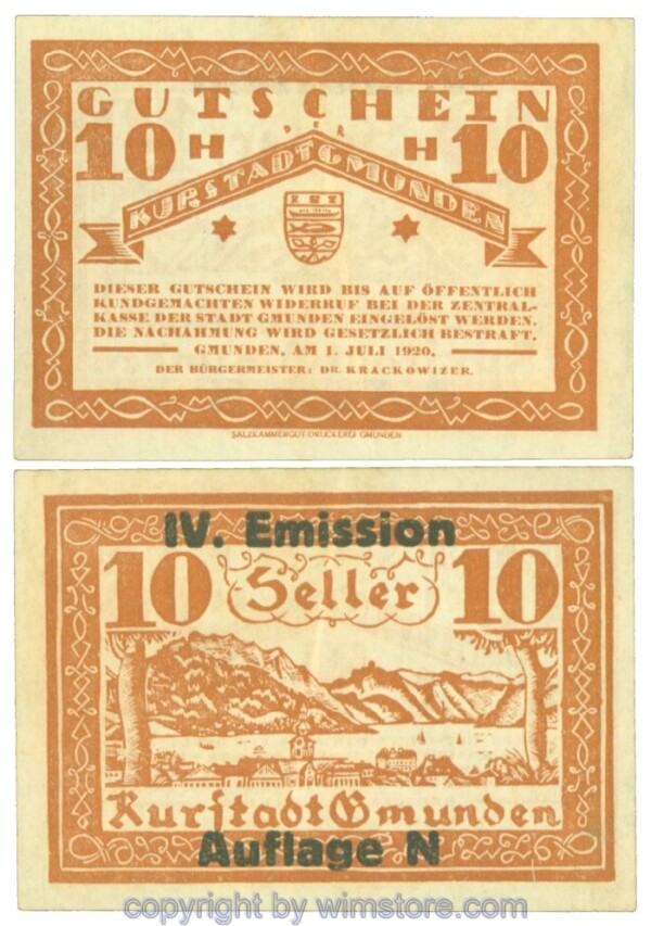 Gmunden, J00240SIe, 10 Heller; 2