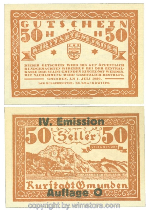 Gmunden, J00240SIe, 50 Heller; 1