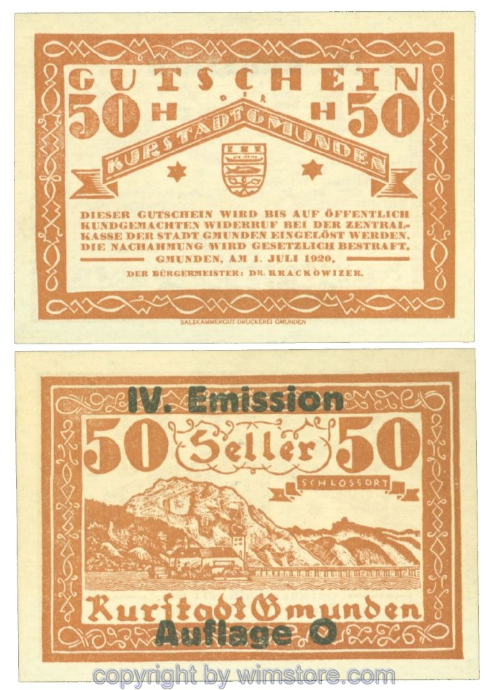 Gmunden, J00240SIe, 50 Heller; 1