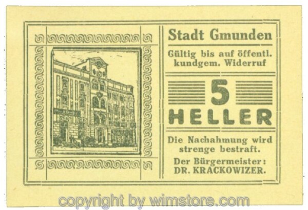 Gmunden, J00240SIIdH1, 5 Heller; 1