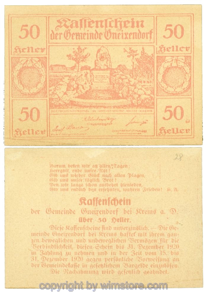 Gneixendorf, J00241N28, 50 Heller; 1