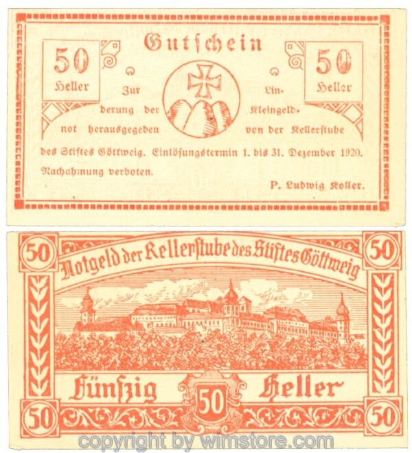 Göttweig, Prv. Kellerstube, J00245IIa, 50 Heller; 1
