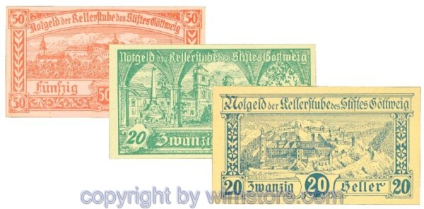 Göttweig, Prv. Kellerstube, J00245IIb, Serie 20, 20, 50 Heller; 1