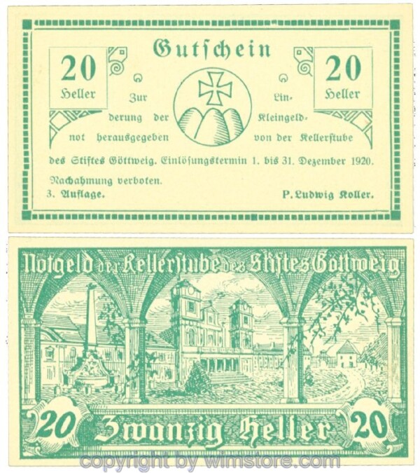 Göttweig, Prv. Kellerstube, J00245IIc, 20 Heller; 1