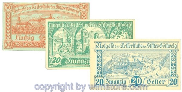 Göttweig, Prv. Kellerstube, J00245IIc, Serie 20, 20, 50 Heller; 1