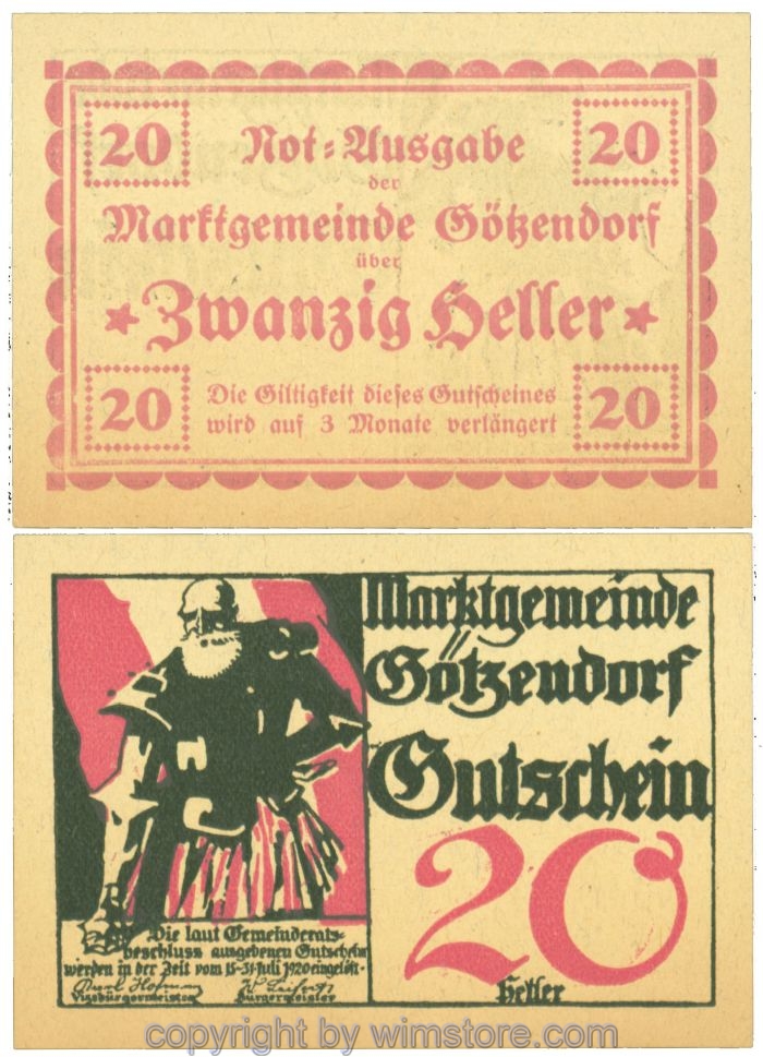 Götzendorf, J00246IIf, 20 Heller; 1