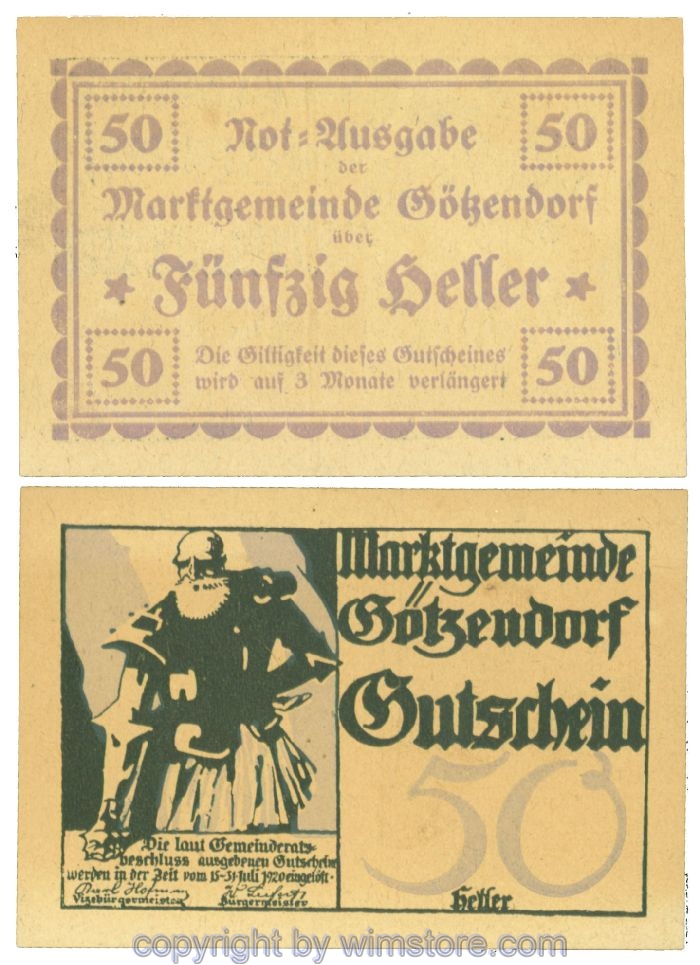 Götzendorf, J00246IIf, 50 Heller; 1