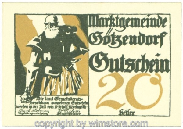 Götzendorf, J00246Sa, 20 Heller; 1