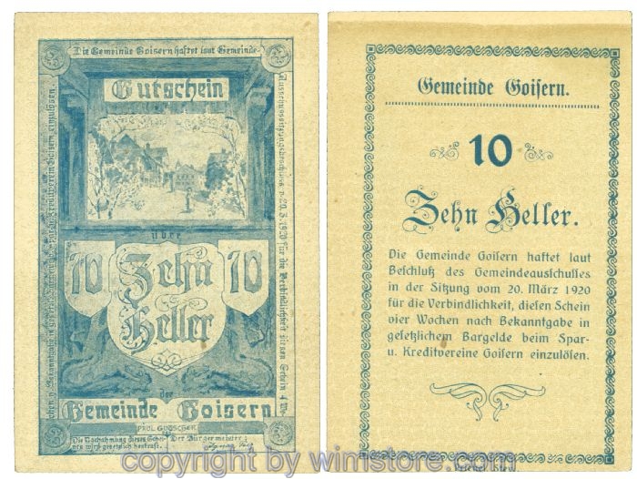 Goisern, J00247IIa, 10 Heller; 1-