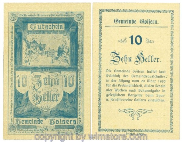 Goisern, J00247IIb, 10 Heller; 1