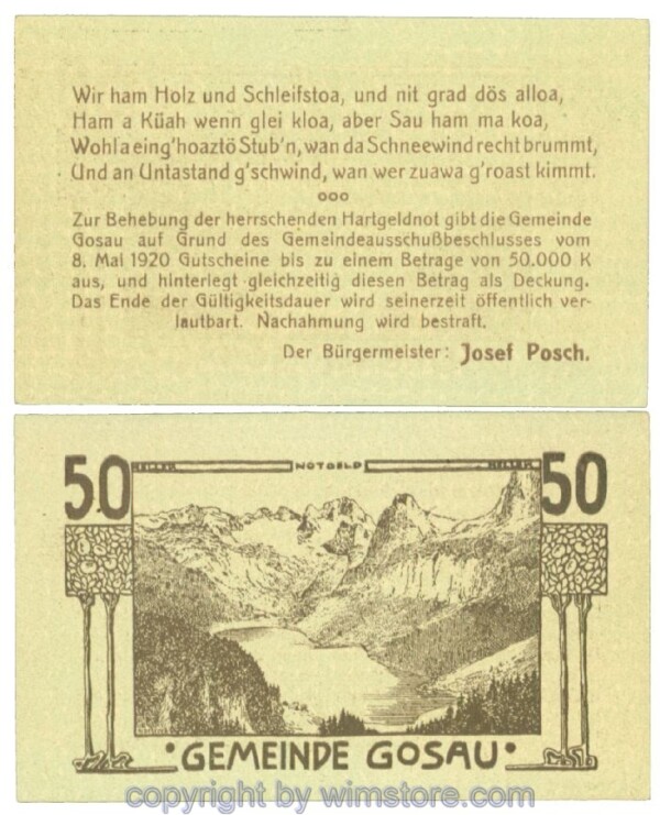 Gosau, J00251b, 50 Heller; 1
