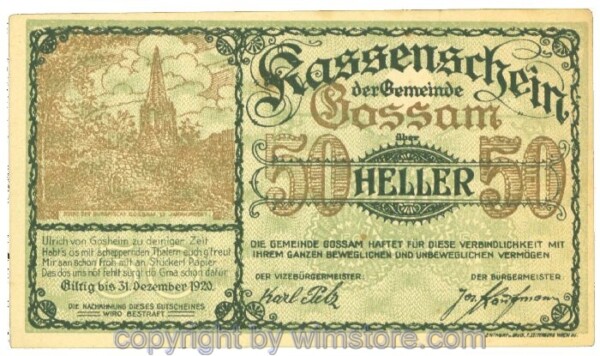 Gossam, J00252a, 50 Heller; 1-
