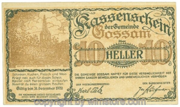 Gossam, J00252b, 10 Heller; 1