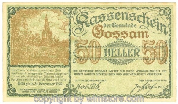 Gossam, J00252b, 50 Heller; 1