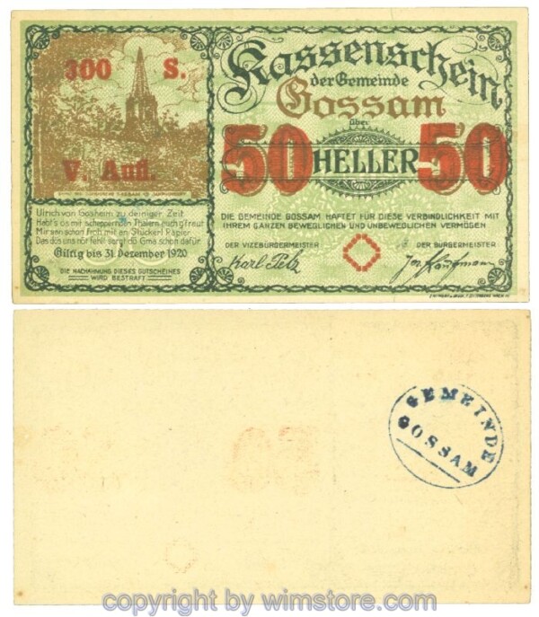 Gossam, J00252Sg, 50 Heller; 1