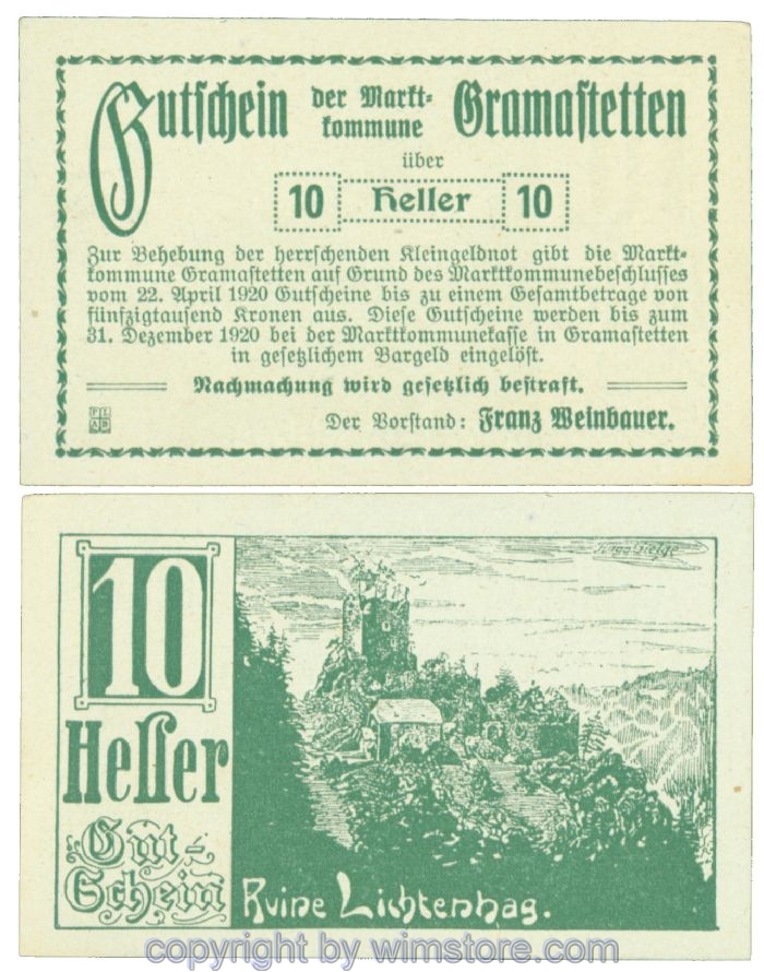 Gramastetten, J00256, 10 Heller; 1