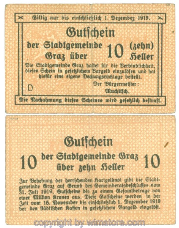 Graz, Stadtgemeinde, J00257aD, 10 Heller; 2-
