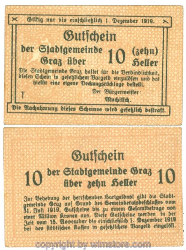 Graz, Stadtgemeinde, J00257aT, 10 Heller; 1