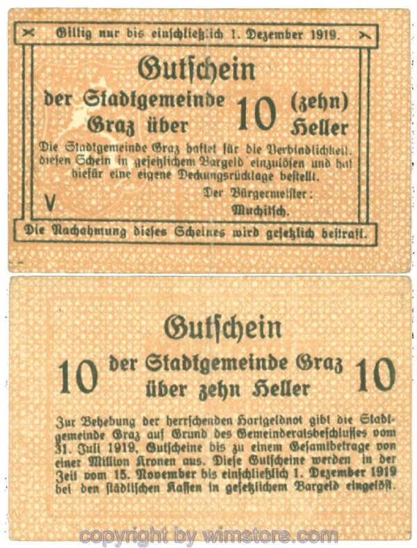 Graz, Stadtgemeinde, J00257aV, 10 Heller; 2
